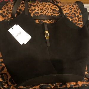 Reiss Black Suede Women's Pocketbook